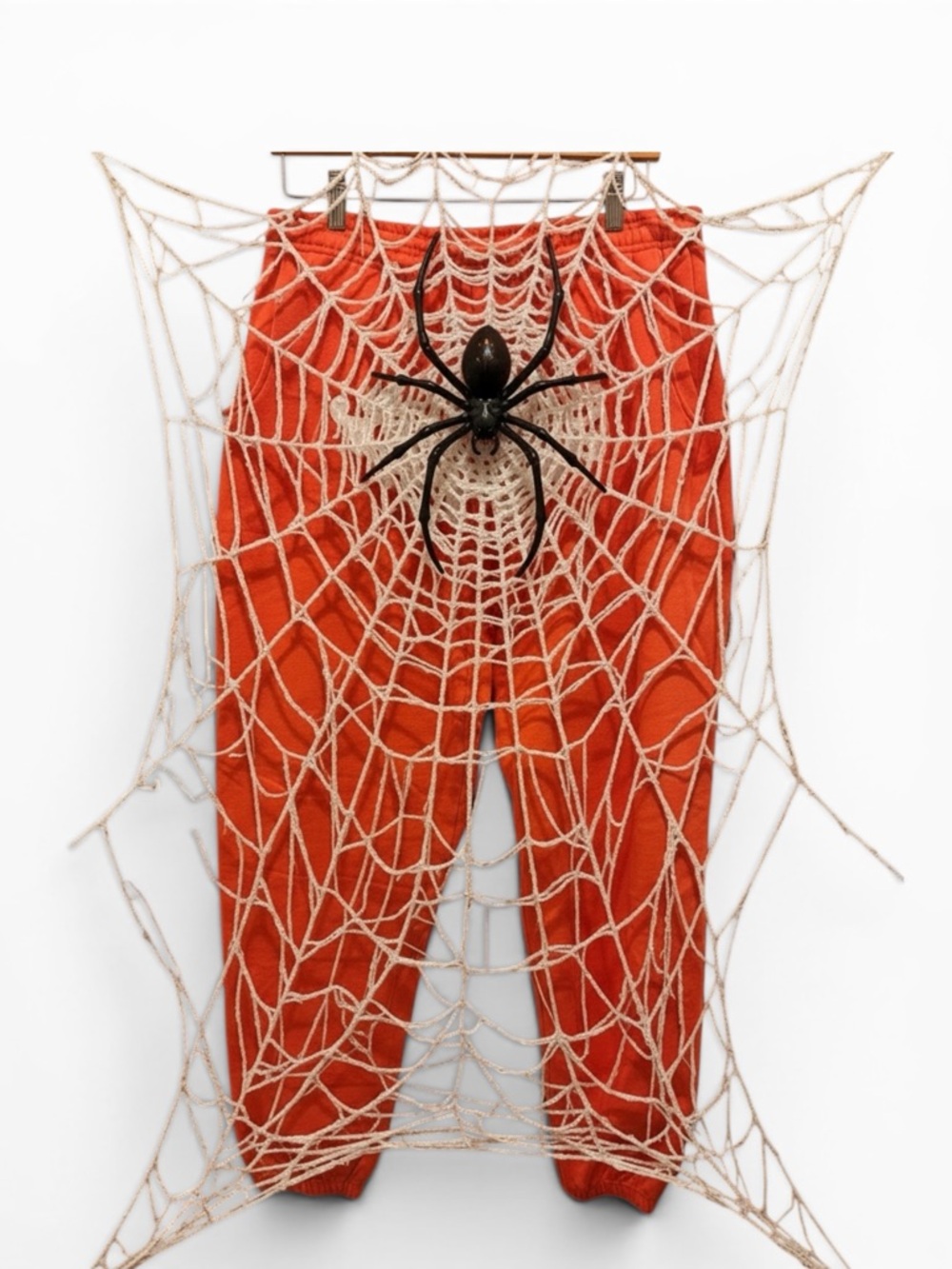 Spider Orange Graphic Sweatpants with White Logo size XL